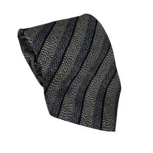 Paco Rabanne Gold Silver Stripe 100% Silk Neck Tie -TIES‎ DESIGNER